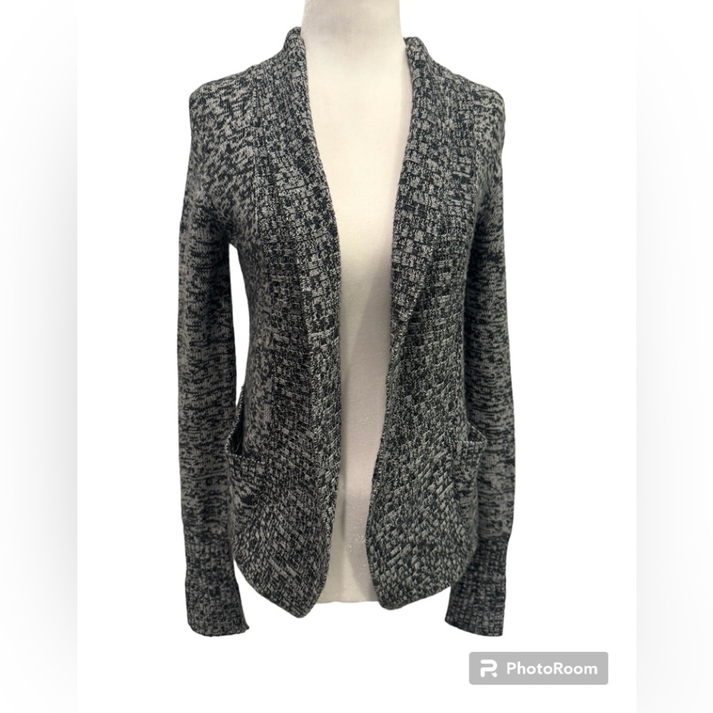 FULL TILT Women’s Marled Knit Cardigan Black & Gray